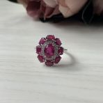 Серебряное кольцо Tiva с натуральным рубином 4.383ct, вес изделия 3,76 гр (2009948) 18 размер