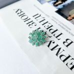 Серебряная брошка Tiva с натуральным изумрудом 5.885ct (2140948)