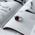 Серебряное кольцо Tiva с натуральным гранатом 6.307ct, вес изделия 4,68 гр (2158011) 18.5 размер