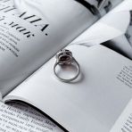 Серебряное кольцо Tiva с натуральным гранатом 6.307ct, вес изделия 4,68 гр (2158011) 18.5 размер