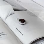 Серебряная подвеска Tiva с гранатом 6.17ct, фианитами (2158035)