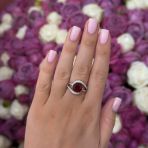 Серебряное кольцо Tiva с натуральным рубином 5.815ct, вес изделия 5,07 гр (2159605) 18 размер