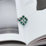 Серебряное кольцо Tiva с изумрудом nano 1.863ct, вес изделия 3,95 гр (2159643) 17 размер