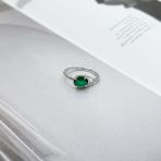 Серебряное кольцо Tiva с изумрудом nano 1.108ct, вес изделия 2,07 гр (2159667) 18 размер