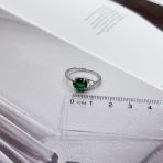 Серебряное кольцо Tiva с изумрудом nano 1.108ct, вес изделия 2,07 гр (2159667) 18 размер