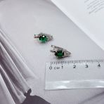 Серебряные серьги Tiva с изумрудом nano 2.128ct (2159674)