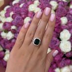 Серебряное кольцо Tiva с изумрудом nano 5.234ct, вес изделия 4,73 гр (2159681) 19 размер