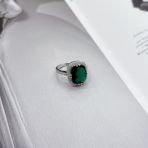 Серебряное кольцо Tiva с изумрудом nano 5.234ct, вес изделия 4,63 гр (2159681) 18 размер