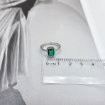 Серебряное кольцо Tiva с изумрудом nano 1.3ct, вес изделия 2,38 гр (2159711) 18 размер