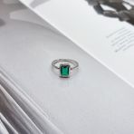 Серебряное кольцо Tiva с изумрудом nano 1.3ct, вес изделия 2,08 гр (2159711) 17 размер