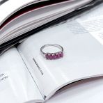 Серебряное кольцо Tiva с натуральным рубином 1.672ct, фианитами, вес изделия 2,18 гр (2165682) 19 размер