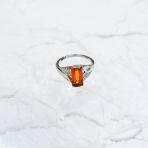 Серебряное кольцо Tiva с Натуральным золотим кварцем 2.783ct, фианитами, вес изделия 4,01 гр (2165798) 18.5 размер