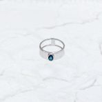 Серебряное кольцо Tiva с топазом Лондон Блю 0.32ct, вес изделия 3,97 гр (2167709) 17.5 размер