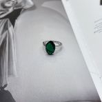 Серебряное кольцо Tiva с изумрудом nano 5.142ct, вес изделия 3,7 гр (2170259) 17.5 размер