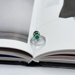 Серебряное кольцо Tiva с изумрудом nano 5.142ct, вес изделия 3,7 гр (2170259) 17.5 размер