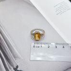 Серебряное кольцо Tiva с цитрином nano 3.2ct, вес изделия 4,09 гр (2170402) 18.5 размер