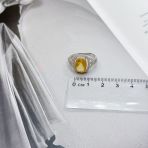 Серебряное кольцо Tiva с цитрином nano 3.383ct, вес изделия 3,63 гр (2170471) 18 размер