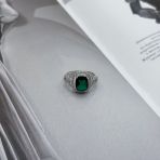 Серебряное кольцо Tiva с изумрудом nano 3.438ct, вес изделия 3,59 гр (2170501) 18.5 размер