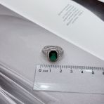 Серебряное кольцо Tiva с изумрудом nano 3.438ct, вес изделия 3,59 гр (2170501) 18.5 размер