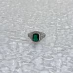 Серебряное кольцо Tiva с изумрудом nano 3.438ct, вес изделия 3,59 гр (2170501) 18.5 размер