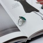 Серебряное кольцо Tiva с натуральным агатом 5.16ct, вес изделия 4,21 гр (2171096) 18 размер