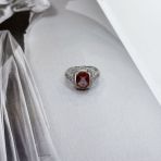 Серебряное кольцо Tiva с Султанит султанитом 3.8ct, вес изделия 3,86 гр (2171324) 18 размер