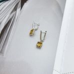 Серебряные серьги Tiva с цитрином nano 2.9ct (2171874)