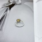 Серебряное кольцо Tiva с цитрином nano 1.617ct, вес изделия 3,13 гр (2171935) 18 размер