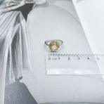 Серебряное кольцо Tiva с цитрином nano 1.617ct, вес изделия 3,13 гр (2171935) 18 размер