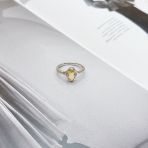 Серебряное кольцо Tiva с цитрином nano 1.113ct, вес изделия 2,51 гр (2172635) 18 размер