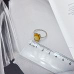 Серебряное кольцо Tiva с цитрином nano 3.801ct, вес изделия 2,25 гр (2172666) 18 размер