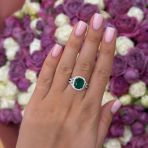 Серебряное кольцо Tiva с натуральным агатом 3.492ct, вес изделия 3,97 гр (2173663) 17 размер