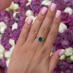 Серебряное кольцо Tiva с натуральным агатом 1.708ct, вес изделия 2,37 гр (2173687) 17.5 размер