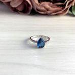 Серебряное кольцо Tiva с топазом Лондон Блю 1.658ct, вес изделия 2,28 гр (1929575) 17 размер