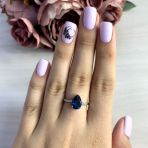 Серебряное кольцо Tiva с топазом Лондон Блю 1.658ct, вес изделия 2,28 гр (1929575) 17 размер