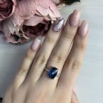 Серебряное кольцо Tiva с топазом Лондон Блю 2.79ct, вес изделия 2,89 гр (1245934) 18 размер