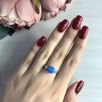 Серебряное кольцо Tiva с опалом 0.915ct, фианитами, вес изделия 2,57 гр (2028987) 18 размер