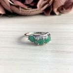 Серебряное кольцо Tiva с натуральным изумрудом 1.382ct, вес изделия 2,53 гр (2051510) 18 размер