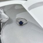 Серебряное кольцо Tiva с натуральным сапфиром 1.495ct, вес изделия 2,08 гр (2170280) 17 размер