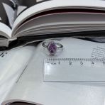 Серебряное кольцо Tiva с натуральным аметистом 0.4ct, вес изделия 3,08 гр (2171812) 18 размер