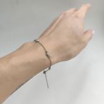 Серебряный браслет Tiva с фианитами, вес изделия 2,47 гр (2173885) adjustable размер