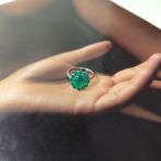 Серебряное кольцо Tiva с натуральным агатом 3.331ct, вес изделия 3,7 гр (2174004) 18 размер