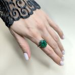 Серебряное кольцо Tiva с натуральным агатом 3.331ct, вес изделия 3,7 гр (2174004) 18 размер