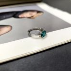 Серебряное кольцо Tiva с изумрудом nano 1.385ct, вес изделия 2,64 гр (2174196) 18 размер