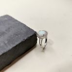 Серебряное кольцо Tiva с опалом 1.318ct, фианитами, вес изделия 3,15 гр (2174318) 17.5 размер