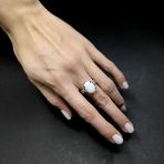 Серебряное кольцо Tiva с опалом 2.24ct, фианитами, вес изделия 4,25 гр (2174332) 17.5 размер