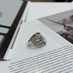 Серебряное кольцо Tiva с фианитами, емаллю, вес изделия 9,95 гр (2175254) 18.5 размер