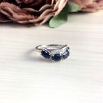 Серебряное кольцо Tiva с натуральным сапфиром 1.76ct, вес изделия 2,39 гр (2050353) 17.5 размер