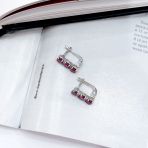 Серебряные серьги Tiva с натуральным рубином 3.344ct, фианитами (2165149)