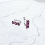 Серебряные серьги Tiva с натуральным рубином 3.344ct, фианитами (2165149)